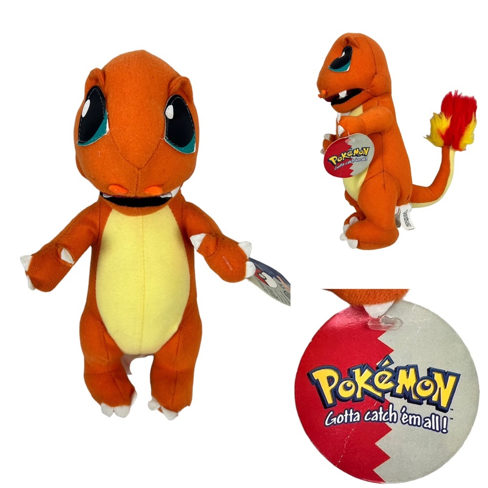 Pokemon Charmander Plush 9" Stuffed Toy Plush Vintage 1999 Nintendo Orange Rare